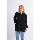 Sweet'S Collection Uzun Tunik Welsoft Peluş Ceket - 01-Siyah - 2XL