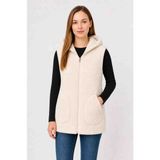 Sweet's Collection Yelek Kadın Uzun Tunik Welsoft Peluş - 130-Krem