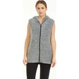 Sweet's Collection Yelek Uzun Tunik Welsoft Peluş Kadın - Gri Kırçıllı - M