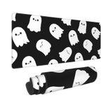 Sweetshow Cadılar Bayramı Hayalet Mouse Pad 90 X 35 cm XL Sevimli Ürkütücü Siyah Beyaz Kawaii Komik Tasarım Oyun Mousepad Genişletilmiş Büyük Dizüstü Bilgisayar Klavye Mat Kaymaz Kauçuk Taban Dikişli Kenarlar