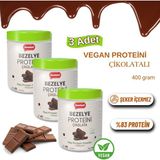 Sweetwell Çikolata Aromalı Vegan Bezelye Proteini Tozu 400 gr x 3 Adet - %83 Protein Içerir Pae Protein Powder Chocolate