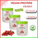 Sweetwell Çilek Aromalı Vegan Bezelye Proteini 400 gr x 3 Adet - %83 Protein Içerir Pae Protein Powder Strawberry