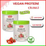 Sweetwell Çilek Aromalı Vegan Bezelye Proteini Tozu 400 gr x 2 Adet