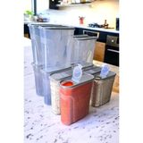 Swencraft 12 Adet Erzak Bakliyat Saklama Kabı ( 6 ve 3,5 Litre ) Kiler Box 12 'li Set Lüks Şık Kutu Soft Gri