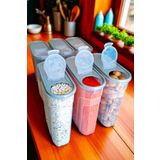 SWENCRAFT 6 Litre 6 Adet Erzak Bakliyat Saklama Kabı Kiler Box 6 'lı Set Lüks Şık Kutu Gri