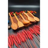 SWENCRAFT Doğal Kayın Ahşap Mutfak Servis Kepçe Pilav Spatula Kaşık 5 'li Set El Işçiliği Annelere Özel