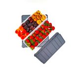 SWENCRAFT Erzak Saklama Kabı 3 Lü Set Mikrodalga Ve Dipfrize Girebilen Lüks Şık Kutu 2,4 Lt Ve 1.2 Lt Gri Renk