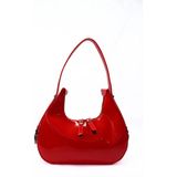 Swessa Kadın Rugan Deri Baget Cherry Bag Kol Çantası - 072-Kırmızı
