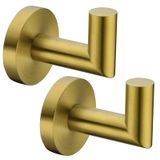 SWHYGER 2 Paket Banyo Havlusu Kancası, Altın Bornoz Kanca Paslanmaz Çelik Banyo Giysileri Kaban Kanca Duvara Monte Kapı Askısı Fırçalanmış Altın, 96018-8BG.