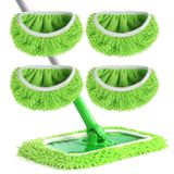 Swiffer Süpürücü için 4 Paket Yeniden Kullanılabilir Mikrofiber Paspas Pedleri - Islak ve Kuru Temizleme Bezleri - Paspas Kafası Değiştirme Ev Zeminleri için Yıkanabilir Yedekler