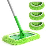 Swiffer Süpürücü ile Uyumlu Yeniden Kullanılabilir Mikrofiber Paspas Pedleri, 3 Paket Islak Paspas Giysileri ve Kuru Süpürme Bezleri Paspas Kafası, Yıkanabilir Islak Pedler Yer Temizliği için