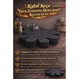 Swift Shop KALIN Koyu Gri KEÇE Kalın Tencere Tava & Borcam Koruyucu Çizdirmez Elyaf Keçe 6'lı Set 30x30 Cm