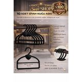 Swift Shop Şal Eşarp Askısı Premium Kaliteli Askı (10) Adet SİYAH Kuğu Dolap İçi Düzenleyici