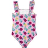 Swimfoam Ananas Desenli Fırfırlı Kız Çocuk Mayo - Pembe - 3 - 4 Yaş