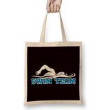 Swimmer Team Swim Swimming Pool Instructor Coach Athlete Bez Çanta Uzun Saplı - Açık Bej - 40 X 40