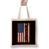 Swimming Swim Swimmer Athlete Us American Flag Water Sports Bez Çanta Uzun Saplı - Açık Bej - 40 X 40