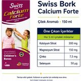 Swiss Bork Calcium Forte Çilek Aromalı Sıvı Takviye 150 ml