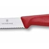 SwissClassic Domates ve Sosis Bıçağı, 11 cm Tırtıklı Ağız, Kırmızı Saplı, Bulaşık Makinesinde Yıkanabilir