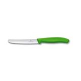 SwissClassic Tırtıklı Domates ve Sosis Bıçağı, 11 cm, Paslanmaz Çelik, Yeşil Polipropilen Sap, Bulaşık Makinesinde Yıkanabilir