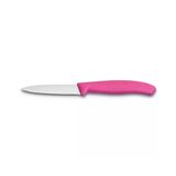 SwissClassic Tırtıklı Soyma Bıçağı, 8 cm, Pembe, Polipropilen Saplı, Paslanmaz Çelik