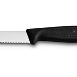 SwissClassic Tırtıklı Soyma Bıçağı, 8 cm, Siyah, Polipropilen Sap, Paslanmaz Çelik