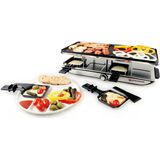 Swissmar Cenevre Raclette 8 Kişilik, Tavalı Ve Sürgülü Izgara, Dökme Alüminyumdan Yapışmaz Kaplamalı Izgara Plakası Ve 8 Tava, 1400W