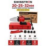 SwissTron 2000W PPRC Plastik Boru Kaynak Makinesi Seti 20-25-32 mm Pafta Isı Ayarlı Metal Çantalı