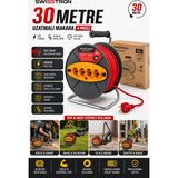 SwissTron 30 Metre 3x2,5 Mm² 4 Prizli Makaralı Uzatma Kablosu – Topraklı Seyyar Kablo Makarası - Turuncu