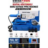 SwissTron Dijital Göstergeli Pprc Boru Kaynak Makinesi 20-25-32 mm Paftalı Makaslı Metal Çantalı Tam Set