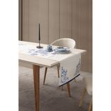 SWITA Blue Dreams Premium Serisi Duck Keten Runner Leke Tutmaz 45x140