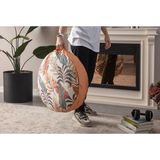 Swita Home Dekoratif Çok Amaçlı Yer Bahçe Balkon Kamp Minderi - 60 x 60 cm - Turuncu - Mavi