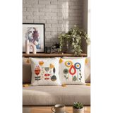 SWITA Home Design Çiflti Kombin Punch Işlemeli Kırlent Kılıfı (panç)