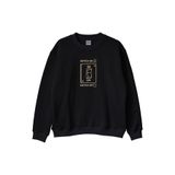 Switch On Off Elektrik Şalter Tasarımlı Baskılı Siyah Bisiklet Yaka Sweatshirt