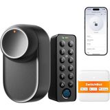 Switchbot Akıllı Kapı Kilidi Ultra | Parmak Izi, Şifre, Uygulama, Nfc, Alexa, Google, Apple Homekit, Matter Destekli – Delme Gerektirmez, Uzun Pil Ömrü - Parmak İzi & Şifreli