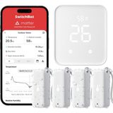 Switchbot Madde Termometresi Higrometre Iç ve Dış Mekan 4'lü Paket, Hub2, IP65 Su Geçirmez Sıcaklık ve Nem Sensörü, Apple Home, Alexa, Googlehome, Ifttt ile Uyumlu