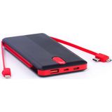 Sword 10000 mAh Kendinden Kablolu Powerbank Hızlı Şarj Teknolojisiyle Siyah - Kırmızı Renkli