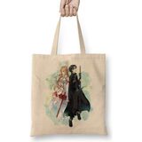 Sword Art Online Death Note One Piece Tokyo Ghoul Miyazaki Bez Çanta Uzun Saplı - Açık Bej - 40 X 40