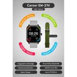 Sword Career Akıllı Saat Bildirim,Kalp Atış,Uyku Takibi,Spor,Sağlık, İos&Android Uyumlu 44Mm Ip67 Uzun Pil Ömrü Türkçe M