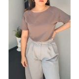 Swordlion Kayık Yaka Bayan T-Shirt - 38 - Krem