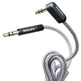 Swr2114f/93 1 Metre 3.5Mm Stereo Aux Ses Kablosu 90 Derece L Tipi Açılı Örgülü Zırhlı