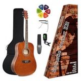 SX SD104KBR Akustik Gitar Seti (Kahverengi)