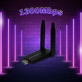 Sxs Wi-Fi Pentest Twin 1300MBPS Kablosuz Dual Band USB 3.0 Adaptör 2 Anten ile Yüksek Hız