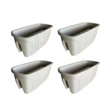 Sy-5710 Opal Balkon Küpeşte Saksı 15 Litre Kirli Beyaz 4 Adet