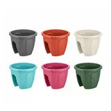 Sy-5712 Opal Yuvarlak Balkon Küpeşte Saksı 7.5 Litre 6 Renk