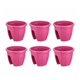 Sy-5712 Opal Yuvarlak Küpeşte Balkon Saksı Vişne 7.5 Litre 6 Adet