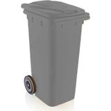 SY-6506 Eko Tekerlekli Kapaklı Plastik Çöp Konteyneri 120 Lt Gri