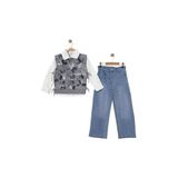 Sy Store Kız Çocuk Tül Çiçekli Triko Takım - 6 Yaş - Gri