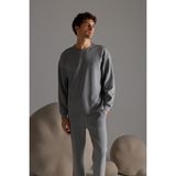 Syah Erkek Soft Touch Uzun Kollu Sweatshirt - Gri Melanj