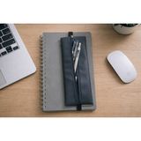 Syaze Füme Suni Deri Lastikli Defter Üzeri Kalemlik – Fermuarlı Minimal Kalem Çantası - Füme - Gri