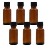 SYBL 6 adet Amber Cam Esansiyel Yağ Şişesi, Orifis Azaltıcı ve Siyah Kapaklı Boş Kozmetik Parfüm Aromaterapi Saklama Kabı Vial Saksılar Taşınabilir Doldurulabilir boyut 20 ml / 7,4 oz